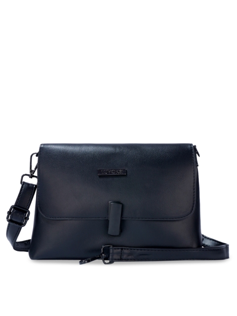 

Luvoksi Black PU Structured Sling Bag with Tasselled