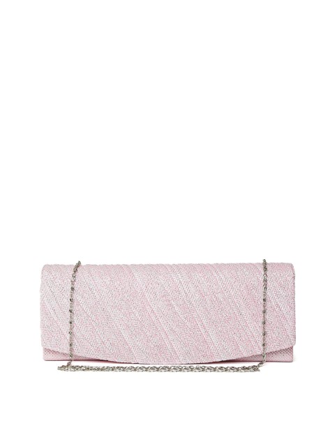 

DressBerry Pink Shimmer Textured Clutch with Chain Strap