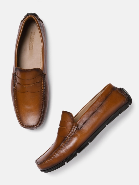 

ZZANETTI Men Tan Leather Loafers