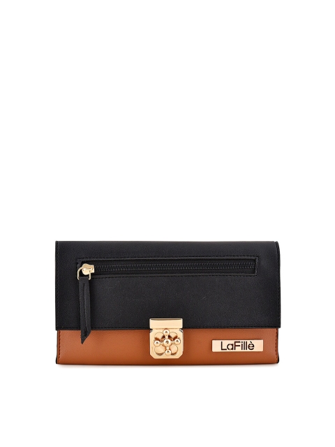 

LaFille Women Black & Brown Two Fold Wallet