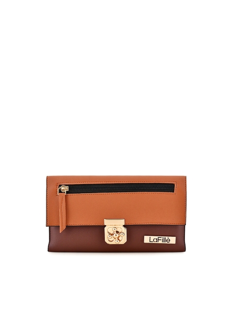 

LaFille Women Brown Applique PU Two Fold Wallet