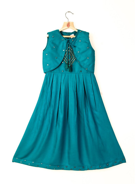 

Ishin Blue Maxi Dress with Jacket