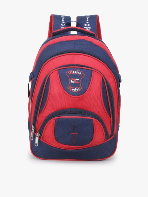 

Dezire Crafts Unisex Red & Blue Colourblocked Backpack