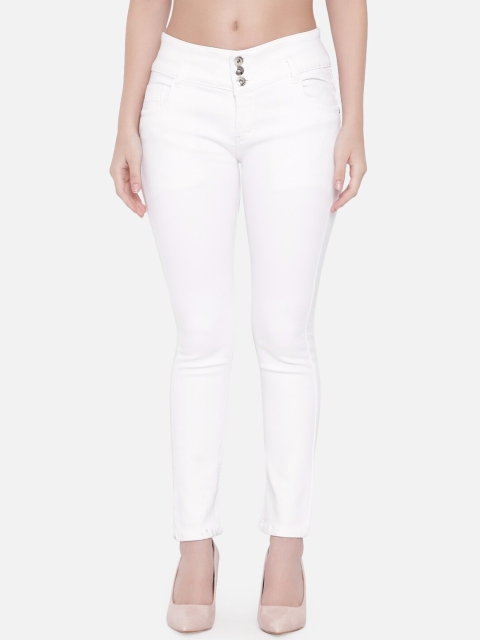 

Purple Feather Women White Hottie Skinny Fit High-Rise Stretchable Jeans