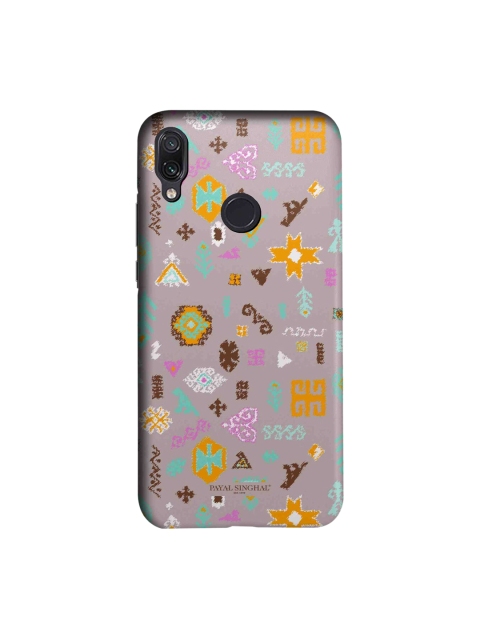 

macmerise Purple & Yellow Printed Xiaomi Redmi Note 7 Pro Back Case