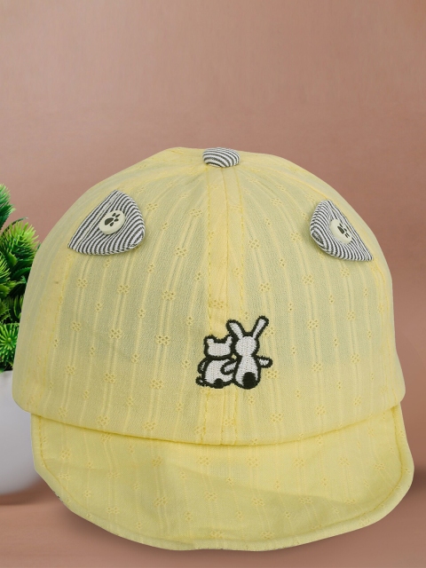 

Baby Moo Unisex Kids Yellow & Black Puppy Pal Printed Cotton Snapback Cap