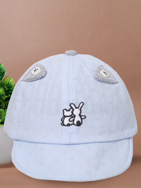 

Baby Moo Unisex Kids Blue Printed Ascot Cap
