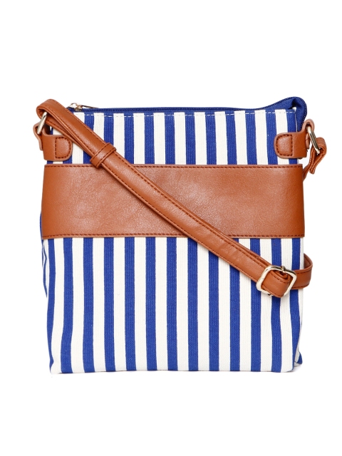 

Mast & Harbour Off-White & Navy Striped Sling Bag