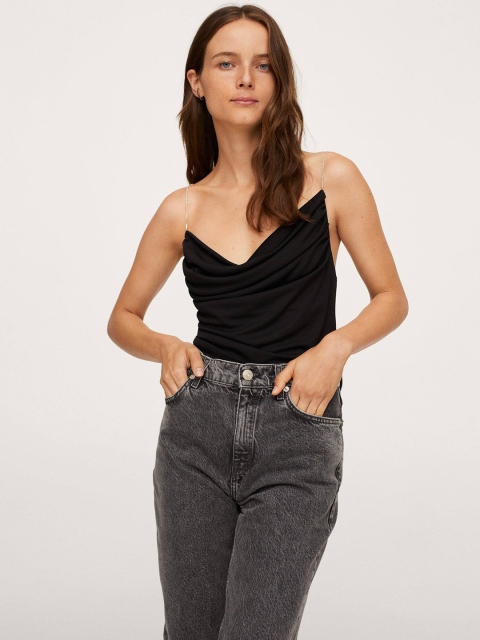 

MANGO Black Cowl Neck Top