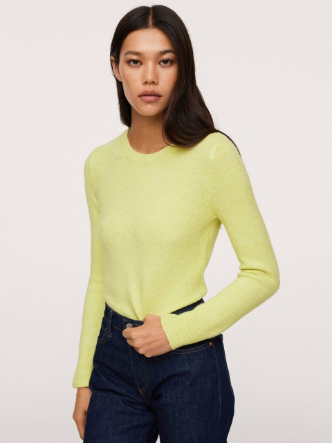 

MANGO Women Yellow Fine-knit Pullover