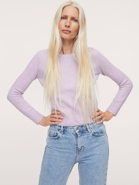 

MANGO Women Lavender Fine-knit Pullover