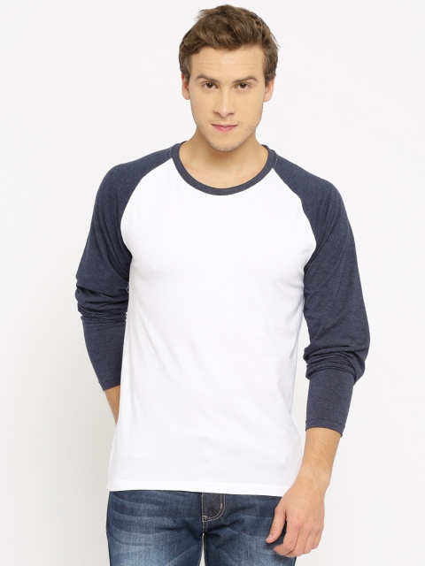

American Crew Men White Solid Round Neck T-Shirt