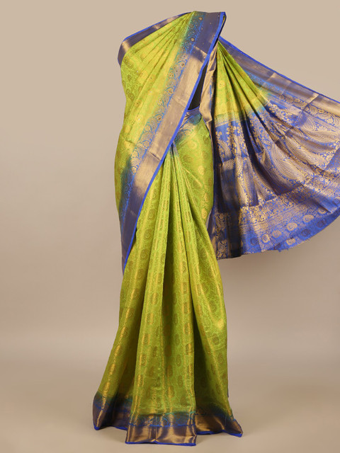 

Pothys Green & Blue Ethnic Motifs Jute Silk Saree