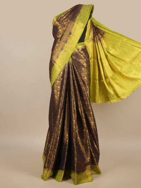 

Pothys Blue & Green Woven Design Zari Jute Silk Saree