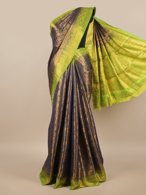 

Pothys Blue Ethnic Motifs Jute Silk Saree