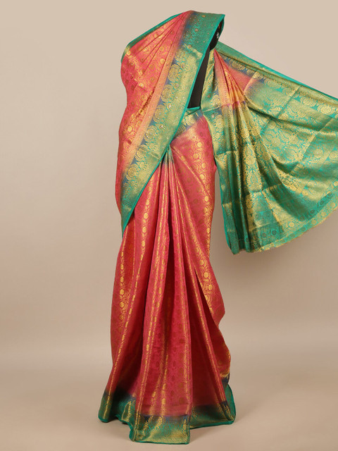 

Pothys Pink & Gold Ethnic Motifs Jute Silk Saree