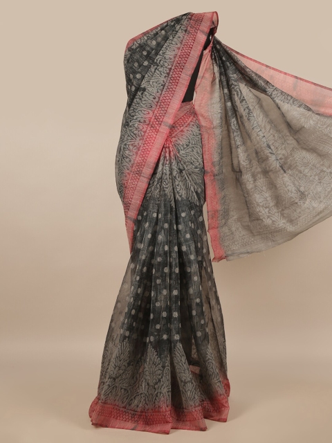 

Pothys Grey & Red Ethnic Motifs Saree