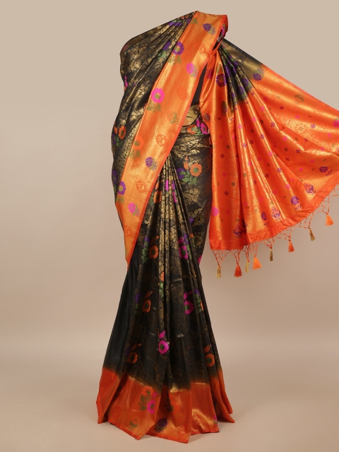 

Pothys Black & Gold Ethnic Motifs Jute Silk Saree