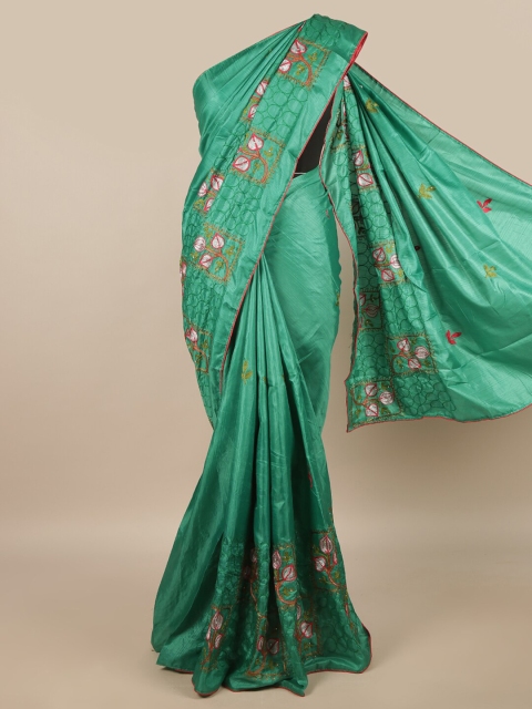 

Pothys Green & Fuchsia Ethnic Motifs Saree