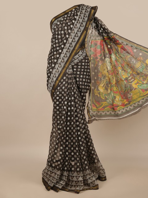 

Pothys Grey Geometric Printed Cotton Blend Saree