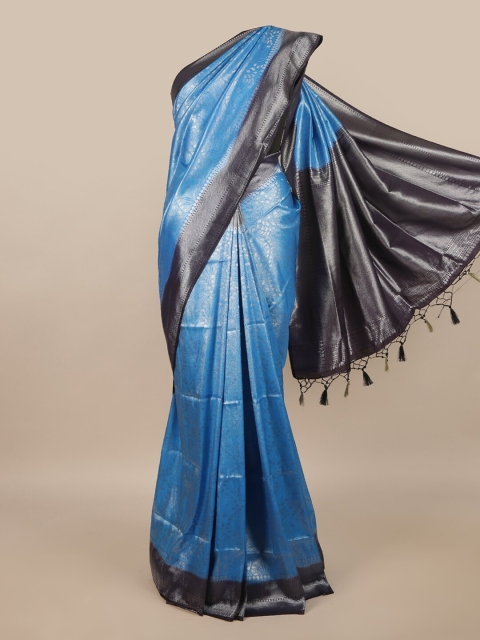 

Pothys Blue & Grey Floral Jute Silk Saree