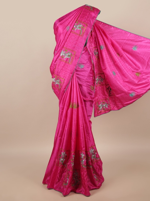 

Pothys Magenta & Blue Floral Saree