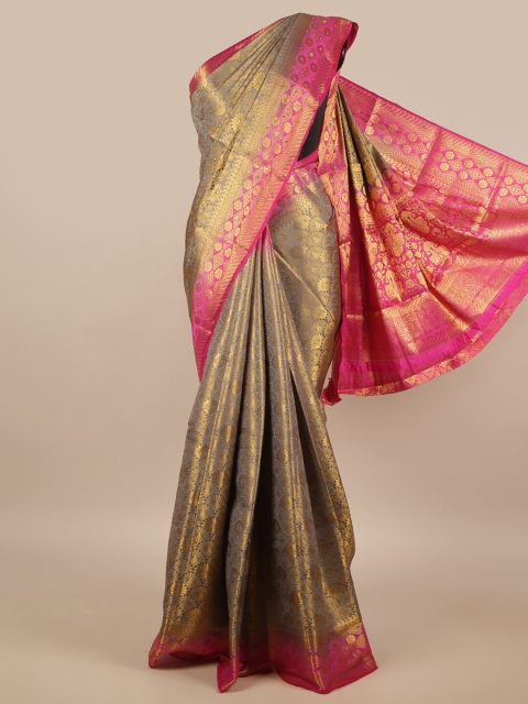 

Pothys Grey & Pink Woven Design Jute Silk Saree