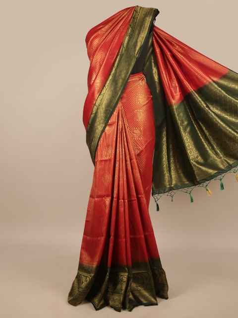 

Pothys Maroon & Green Woven Design Zari Jute Silk Saree