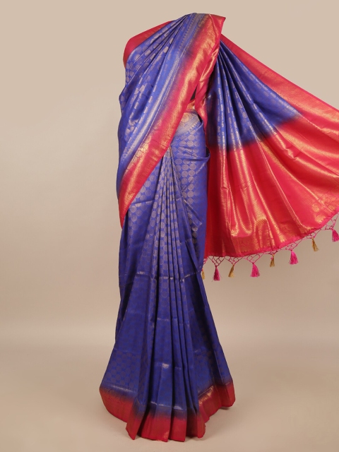 

Pothys Blue & Gold Ethnic Motifs Jute Silk Saree
