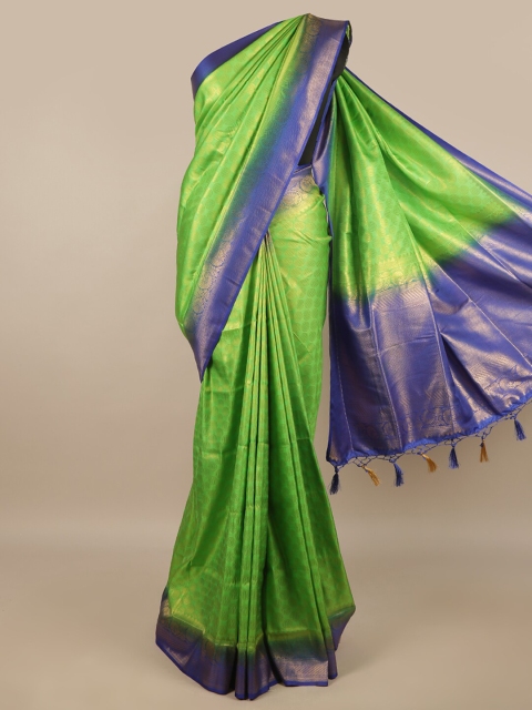 

Pothys Green & Blue Woven Design Zari Jute Silk Saree