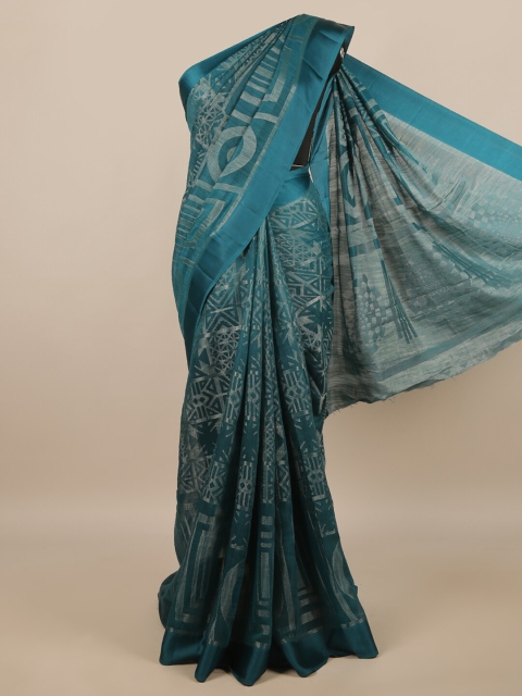 

Pothys Green & Grey Jute Silk Saree