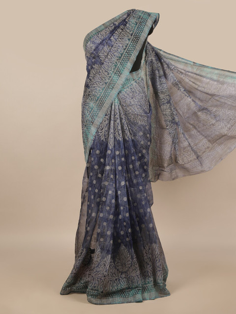 

Pothys Blue & White Ethnic Motifs Saree
