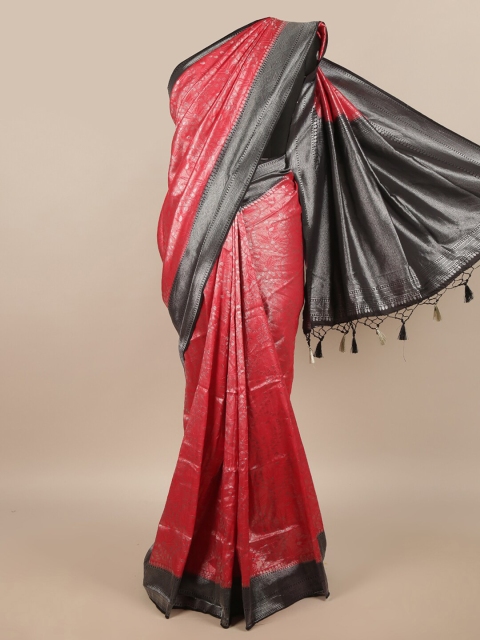 

Pothys Red & Black Woven Design Zari Jute Silk Saree