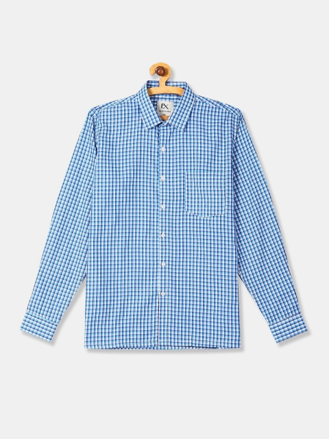 

Excalibur Men Blue Checked Casual Shirt