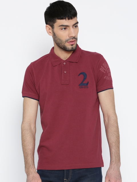 

Pepe Jeans Men Maroon Solid Polo T-shirt