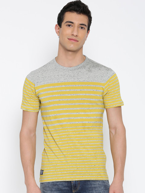 

Pepe Jeans Men Yellow Striped T-shirt