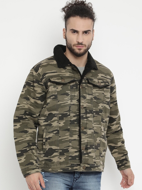

V2 Value & Variety Men Green Camouflage Tailored Jacket