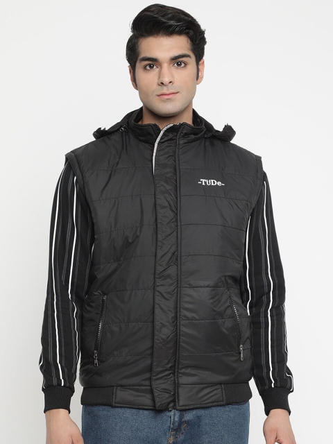 

V2 Value & Variety Men Black Lightweight Padded Jacket with Embroidered