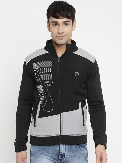 

V2 Value & Variety Men Grey & Black Colourblocked Tailored Jacket