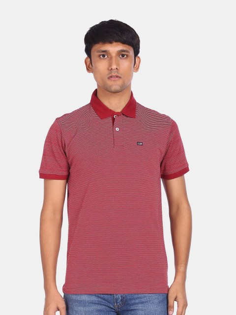 

Arrow Sport Men Red Striped Polo Collar T-shirt