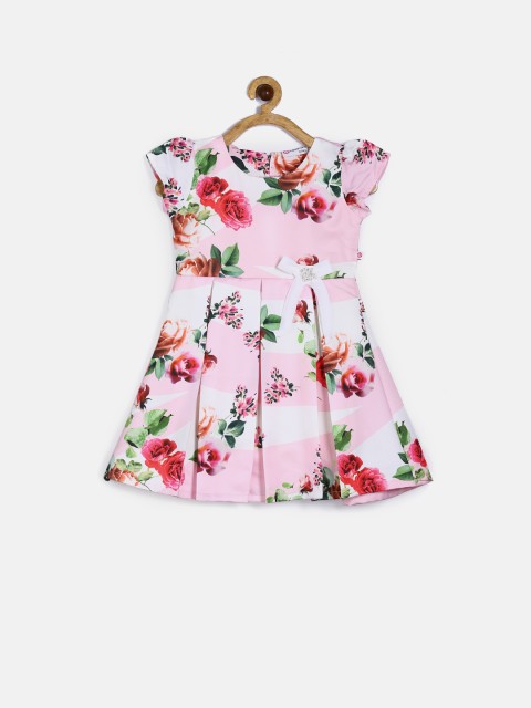 

Peppermint Girls Pink & White Floral Print Fit & Flare Dress