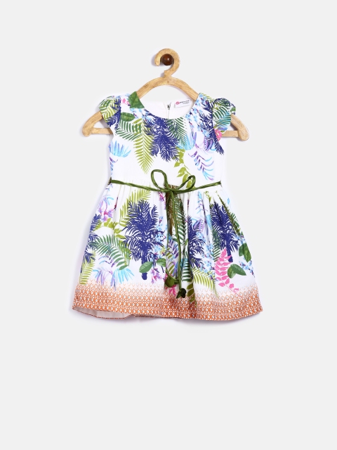 

Peppermint Girls Off-White Printed Fit & Flare Dress