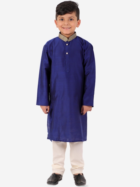 

KID1 Boys Blue & White Kurta with Pyjamas