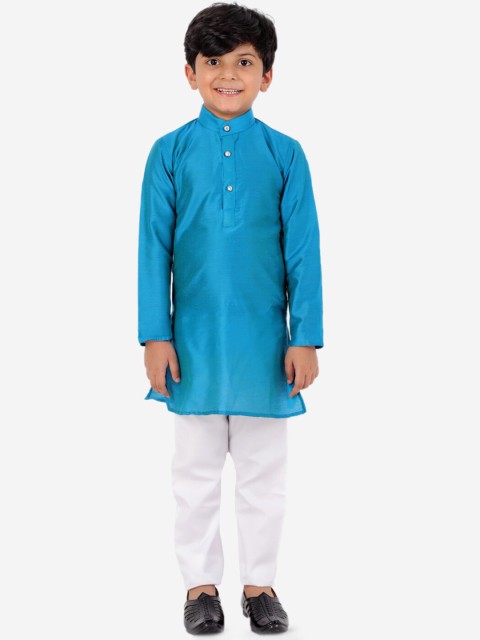 

KID1 Boys Turquoise Blue Kurta with Pyjamas