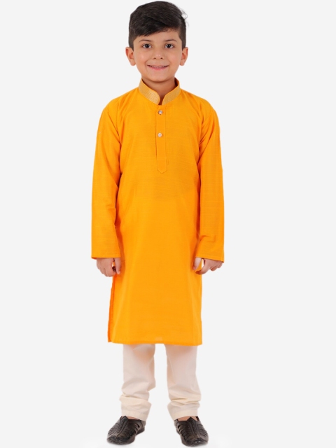

KID1 Boys Yellow Kurta with Pyjamas