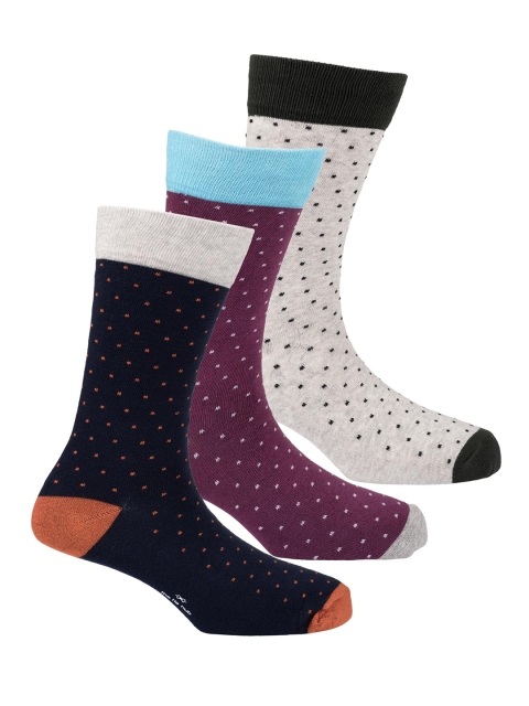 

The Tie Hub Men Pack Of 3 Patterned Ankle-Length Socks, White