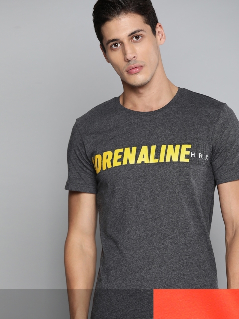 

HRX By Hrithik Roshan Lifestyle Men Pack of 2 Bio-Wash Typography Tshirts, Charcoal