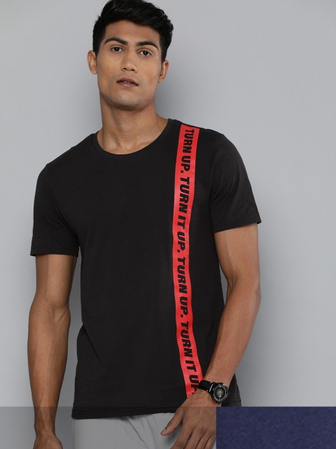 

HRX By Hrithik Roshan Lifestyle Men Pack of 2 Bio-Wash Printed Tshirt, Black