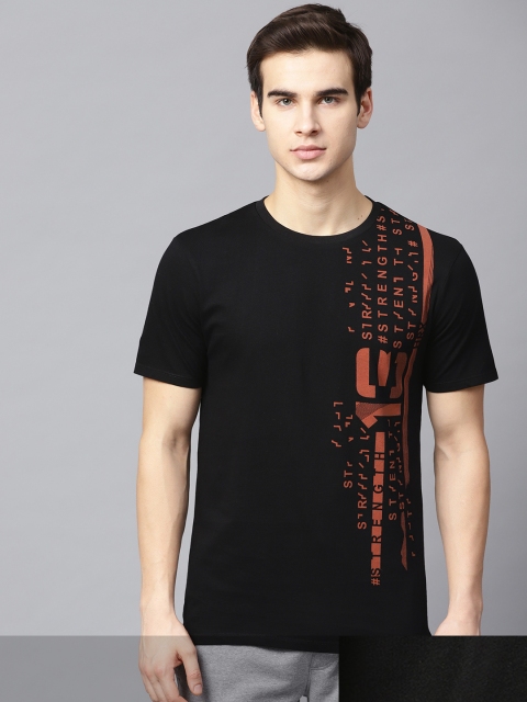 

HRX by Hrithik Roshan Men Pack of 2 Black Printed T-shirt