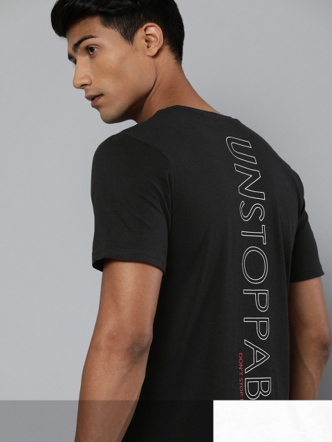 

HRX by Hrithik Roshan Lifestyle Men Pack of 2 Bio-Wash Typography Printed T-shirt, Black